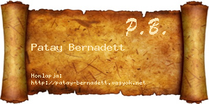 Patay Bernadett névjegykártya